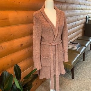 SKIMS Cozy Knit Robe Mauve Fuzzy Boulce Fabric